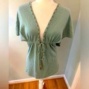 LA Rok Cashmere/Cotton spring blue sweater, M